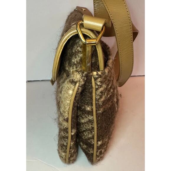 Dolce & Gabbana Women Wool Blend Plaid Crossbody Bag Authentic D&G leather strap - Picture 6 of 12